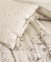 مفرش إنسجام صيفي قطن بيج غامق برسومات الزهور