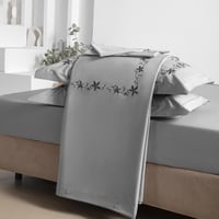 مفرش فهده فندقي فاخر رصاصي مطرز