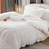 مفرش لينا شتوي فاخر فرو أبيض