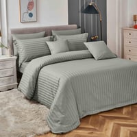 مفرش فندقي نداف قطن مزدوج رصاصي 250 غرزة عدد القطع...