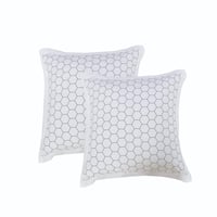 مفرش تانجير فائق النعومة مزدوج أبيض وأزرق مطرز عدد...