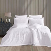 مفرش نيفادا مزدوج قطن جاكارد أبيض بصندوق عدد القطع...