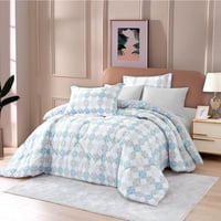 مفرش نوفا صيفي مفرد و نص أبيض و رصاصي برسومات الزه...