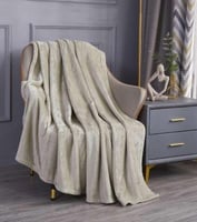 بطانية شتوي مخمل ناعم أوف وايت دافئ