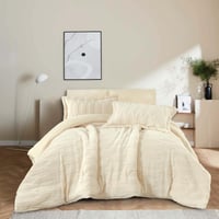 مفرش وعد شتوي فاخر مفرد ونص فرو كريمي عدد القطع 4