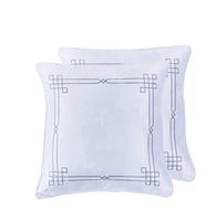 مفرش براندو فائق النعومة مزدوج فاخر مطرز أبيض عدد...