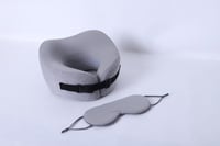 وسادة نداف للرقبة مع قناع عين لون رصاصي