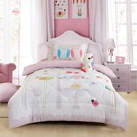 مفرش أطفال تيمون صيفي مفرد ونص أبيض روز متعدد الرس...