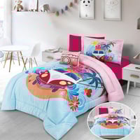 مفرش أطفال جلاكسي شتوي مفرد ونص مخمل سماوي عدد الق...