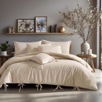 مفرش سانتج صيفي مزدوج قطن بيج عدد القطع 7