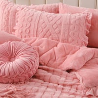 مفرش لينا مفرد ونص شتوي فاخر فرو وردي عدد القطع 6