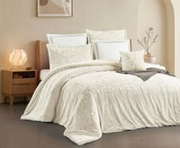 مفرش روان شتوي مزدوج جاكارد كريمي عدد القطع 7