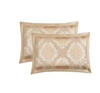 مفرش نمارق مزدوج قطن جاكارد مطرز بيج وذهبي عدد الق...