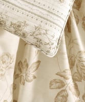 مفرش إنسجام صيفي قطن بيج برسومات الزهور