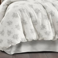 مفرش إنسجام صيفي قطن رصاصي فاتح برسومات الزهور