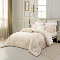 مفرش ريتا صيفي مزدوج جاكارد فاخر بيج عدد القطع 10