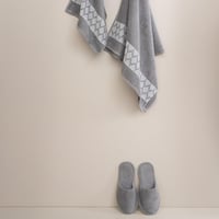 طقم روب أستحمام نومي قطن تركي مطرز رصاصي عدد القطع...