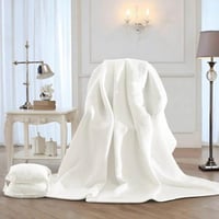 مفرش الياسمين مزدوج قطن لون أبيض عدد القطع 3