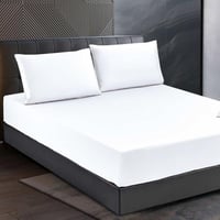 شرشف كانيز صيفي أبيض مطاط قطن