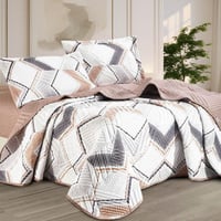 مفرش ديانا صيفي خفيف مضغوط مفرد و نص أبيض و بيج عد...