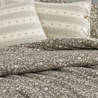 مفرش إنسجام صيفي قطن بني برسومات الزهور