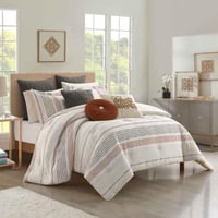 مفرش هديل صيفي مزدوج فاخر مطرز كريمي عدد القطع 11