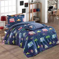 مفرش فيوليت أطفال صيفي قطن مقاس كوين كحلي متعدد ال...