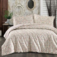 مفرش قيروان صيفي مزدوج فاخر أبيض برسومات الزهور عد...