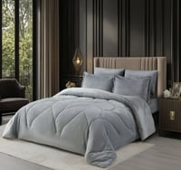 مفرش سها شتوي مخمل مزدوج رصاصي عدد القطع 6