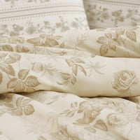 مفرش إنسجام صيفي قطن بيج برسومات الزهور