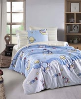 مفرش أطفال قرطبة صيفي كوين أزرق متعدد الرسومات