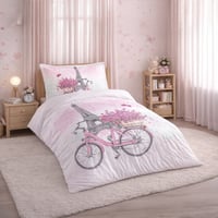 مفرش ليما أطفال صيفي خفيف مفرد ونص أبيض ووردي عدد...