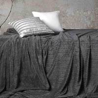 مفرش مانشستر شتوي مفرد ونص فاخر فرو رصاصي عدد القط...