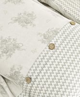 مفرش إنسجام صيفي قطن رصاصي فاتح برسومات الزهور