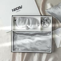 طقم وسادة حرير رصاصي عدد القطع 3