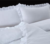 طقم غطاء لحاف شارم صيفي بدون حشوة مفرد و نص أبيض ع...