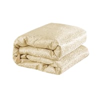 مفرش فلورانسا مزدوج قطن فاخر جاكارد بيج فضي مطرز ع...