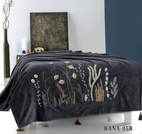 بطانية رانا شتوي فرو ناعم أسود مقاس 240 × 180سم