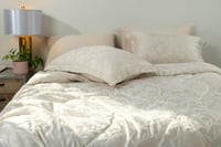 مفرش جوما شتوي فاخر مزدوج مخمل جاكارد كريمي عدد ال...