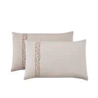 مفرش تايجر مزدوج قطن فاخر جاكارد بيج فضي مطرز عدد...