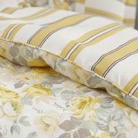 مفرش إنسجام صيفي قطن أصفر برسومات الزهور