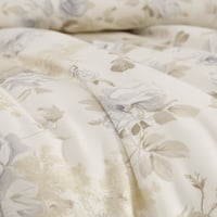 مفرش إنسجام صيفي قطن كريمي فاتح برسومات الزهور