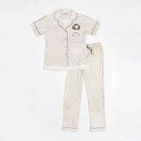 طقم بيجامة نسائية صيفية بني