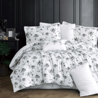 مفرش سرور مزدوج قطن سماوي فاتح برسومات الزهور عدد...