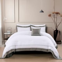 مفرش أغادير صيفي مفرد و نص أبيض و رصاصي عدد القطع...