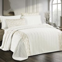 طقم بطانية أميرة مزدوج فرو كريمي عدد القطع 6