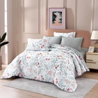 مفرش نوفا صيفي مفرد و نص أبيض برسومات الزهور عدد ا...