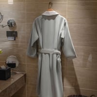 روب منزلي نداف قطن 100% فاخر رصاصي