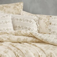 مفرش إنسجام صيفي قطن بيج برسومات الزهور