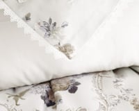 مفرش سرور مزدوج قطن أوف وايت برسومات الزهور عدد ال...